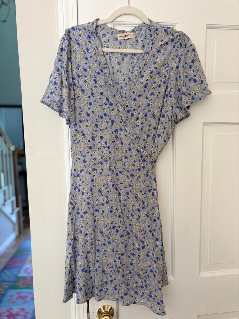 Madewell Blue Floral Wrap Dress